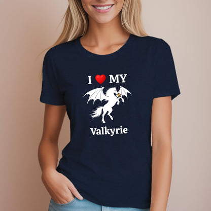 Personalized I Love My Dragon Horse Women's Cotton Tee