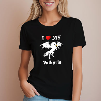 Personalized I Love My Dragon Horse Women's Cotton Tee