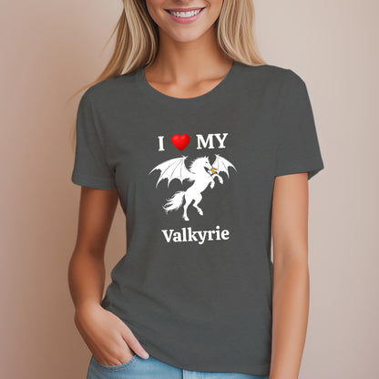 Personalized I Love My Dragon Horse Women's Cotton Tee