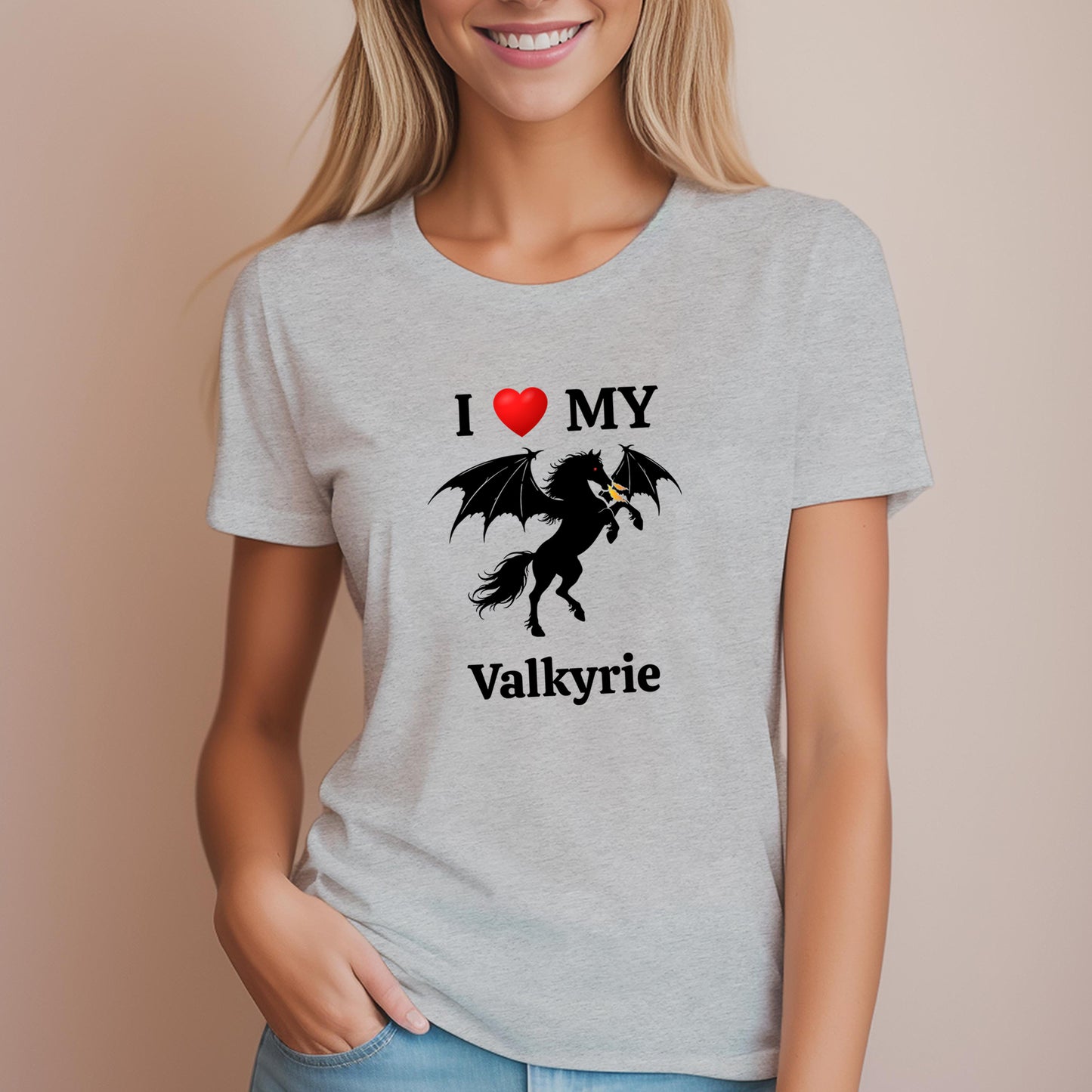 Personalized I Love My Dragon Horse Women's Cotton Tee