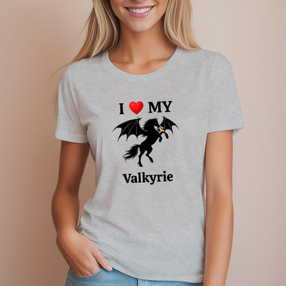 Personalized I Love My Dragon Horse Women's Cotton Tee