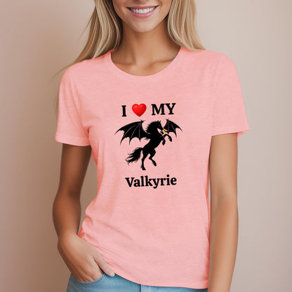 Personalized I Love My Dragon Horse Women's Cotton Tee