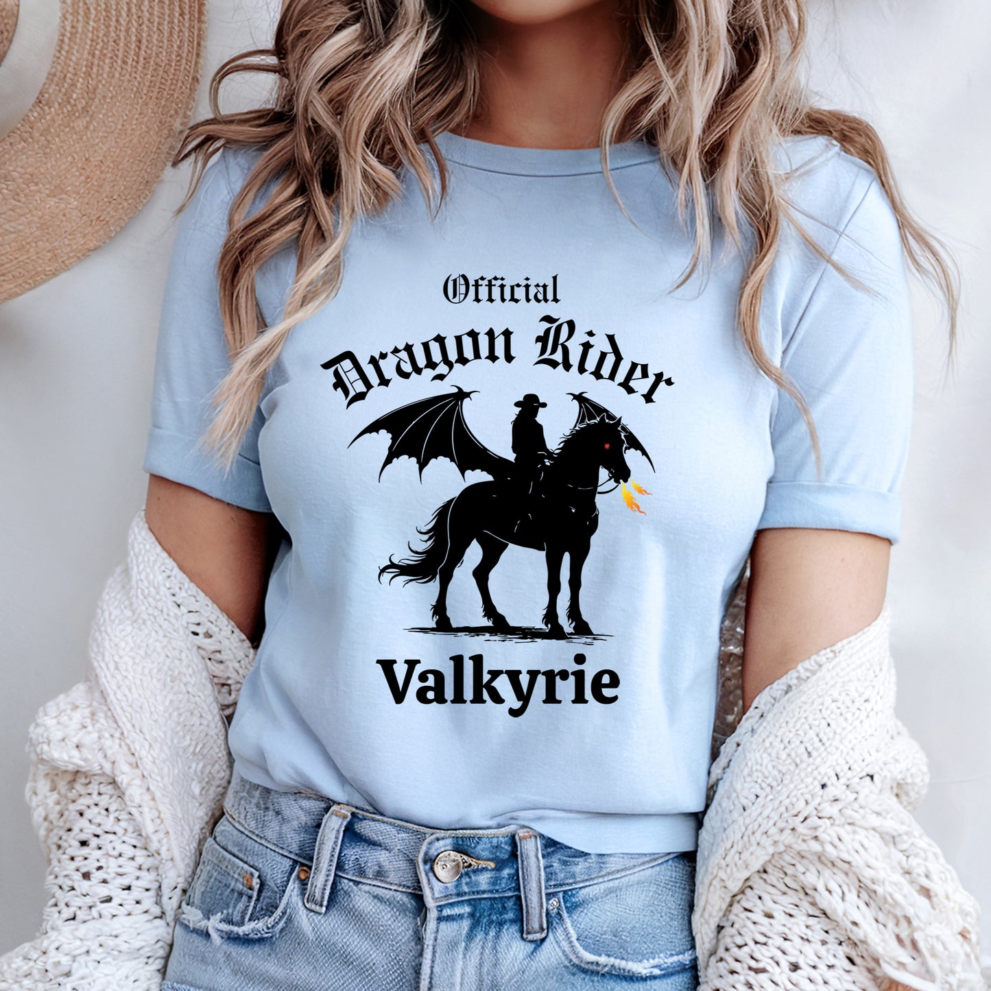Personalized Official Dragon Rider Western Winged Horse Equestrian Fantasy Unisex Jersey Short Sleeve Tee