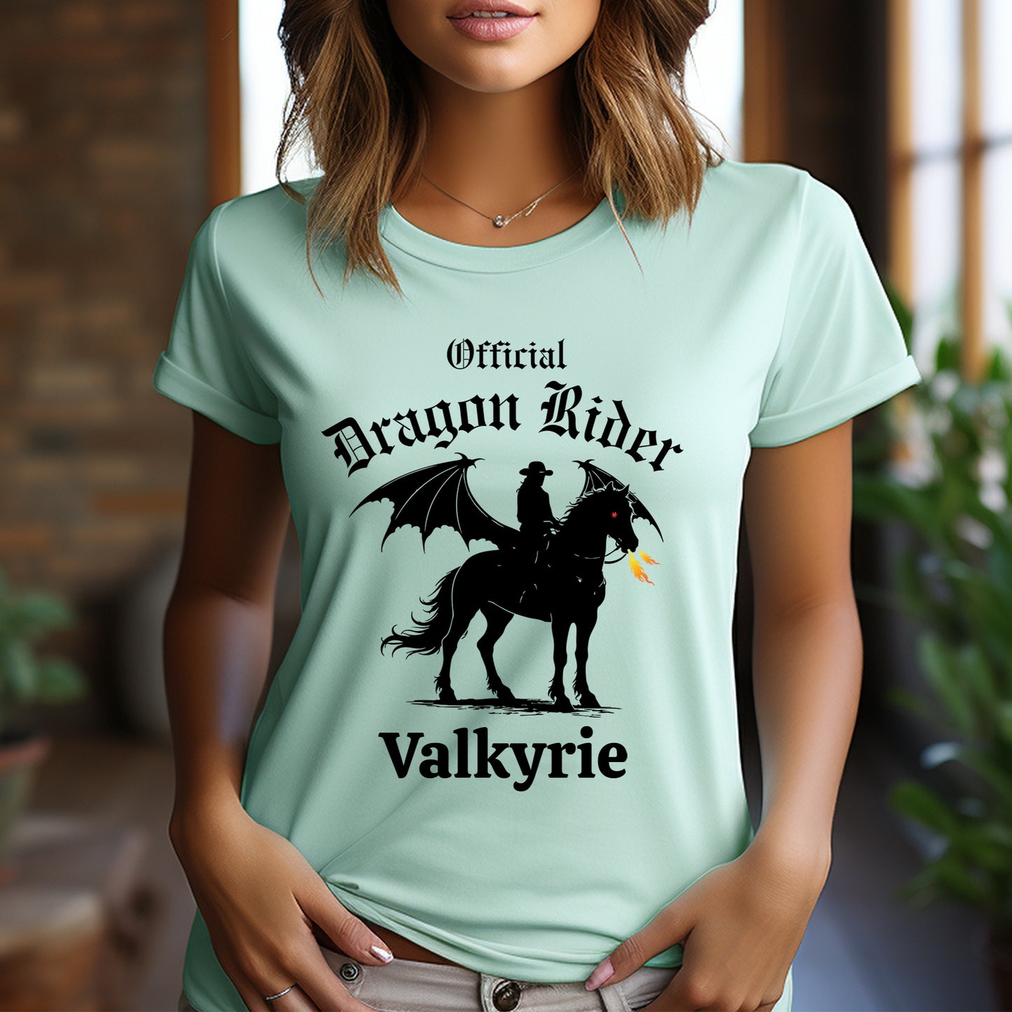 Personalized Official Dragon Rider Western Winged Horse Equestrian Fantasy Unisex Jersey Short Sleeve Tee