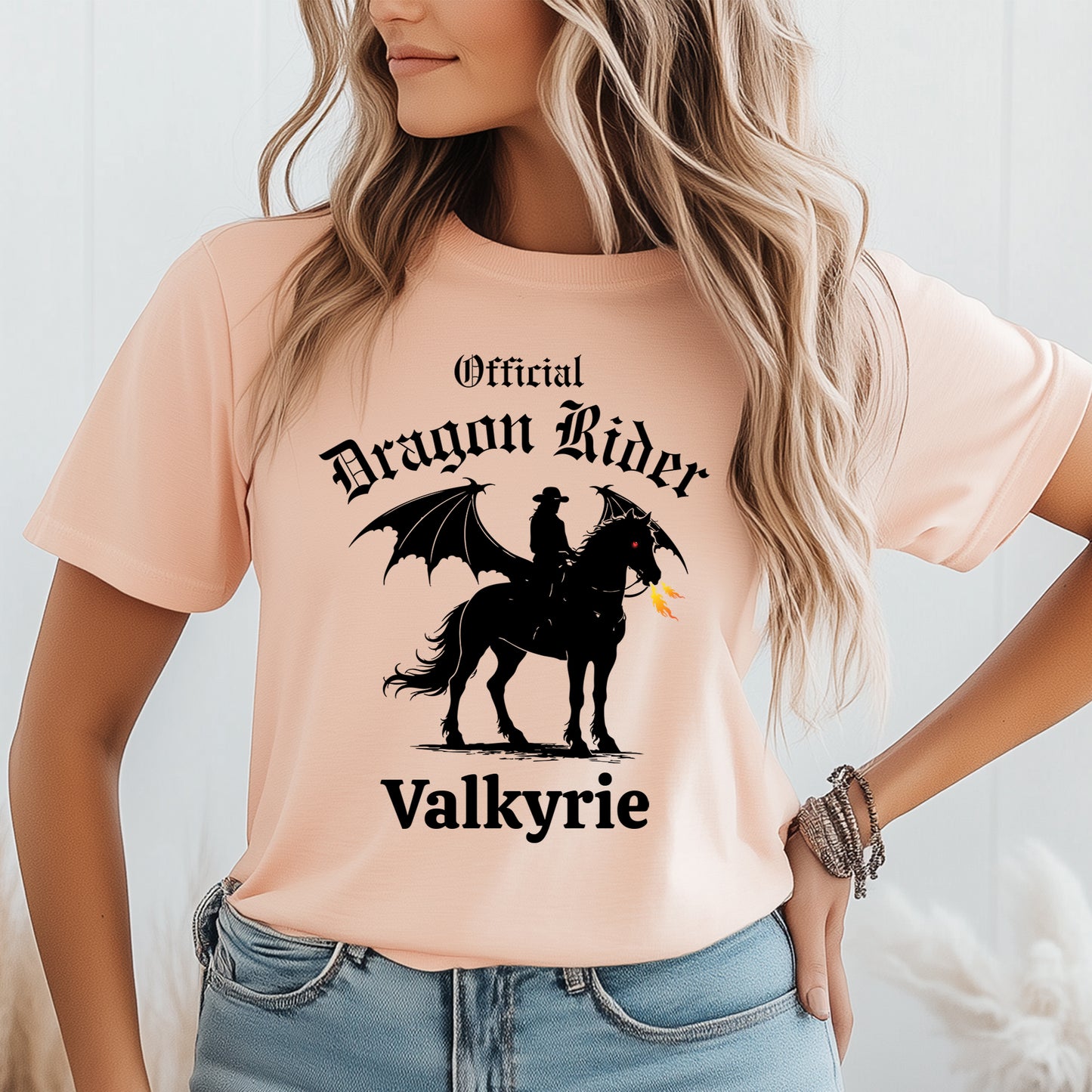 Personalized Official Dragon Rider Western Winged Horse Equestrian Fantasy Unisex Jersey Short Sleeve Tee