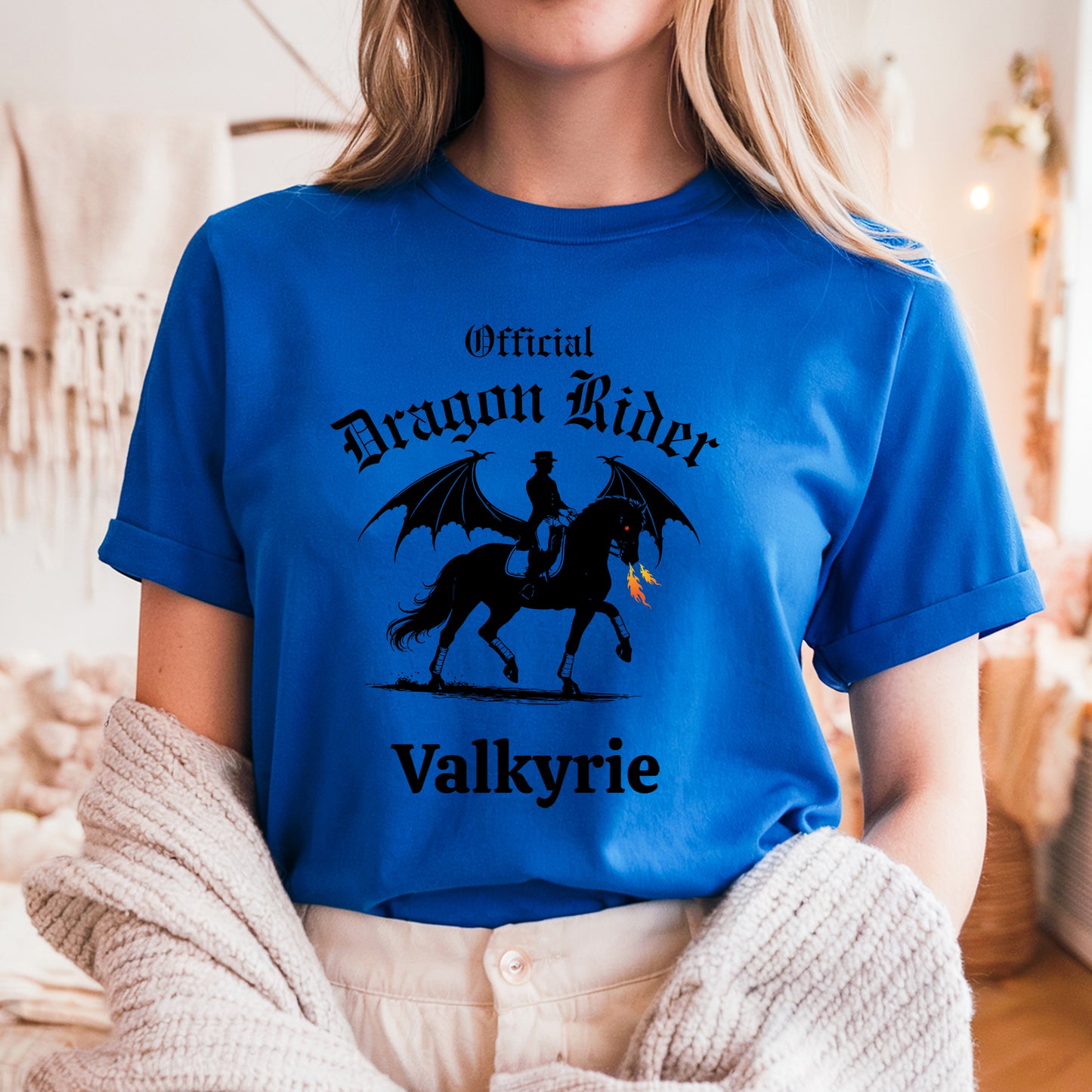 Personalized Official Dragon Rider Winged Horse Dressage Equestrian Fantasy Unisex Jersey Short Sleeve Tee