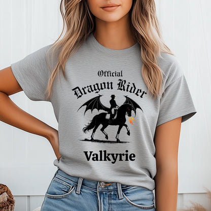 Personalized Official Dragon Rider Winged Horse Dressage Equestrian Fantasy Unisex Jersey Short Sleeve Tee
