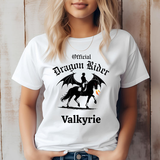 Personalized Official Dragon Rider Winged Horse Dressage Equestrian Fantasy Unisex Jersey Short Sleeve Tee