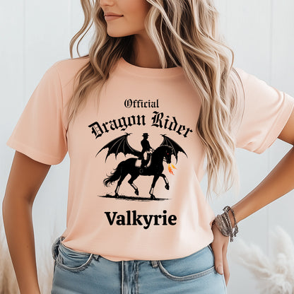 Personalized Official Dragon Rider Winged Horse Dressage Equestrian Fantasy Unisex Jersey Short Sleeve Tee