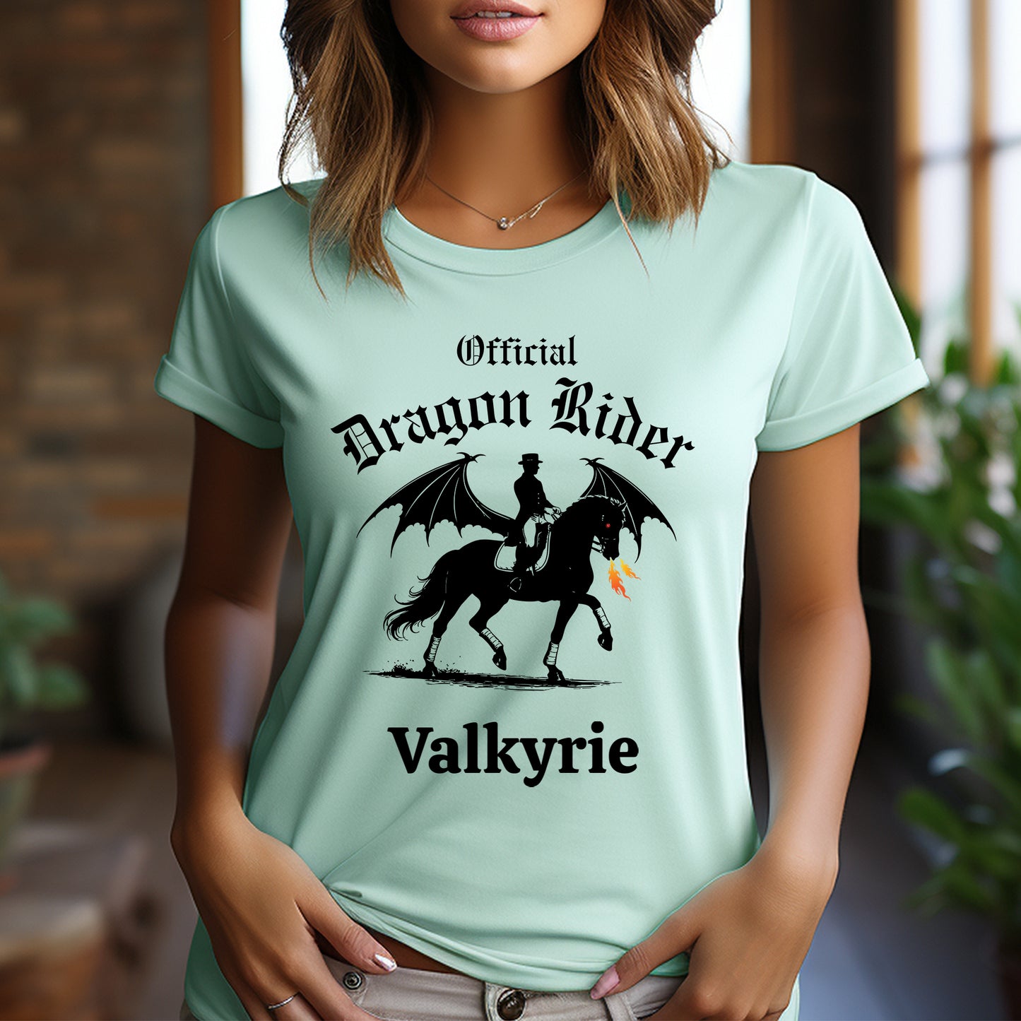 Personalized Official Dragon Rider Winged Horse Dressage Equestrian Fantasy Unisex Jersey Short Sleeve Tee