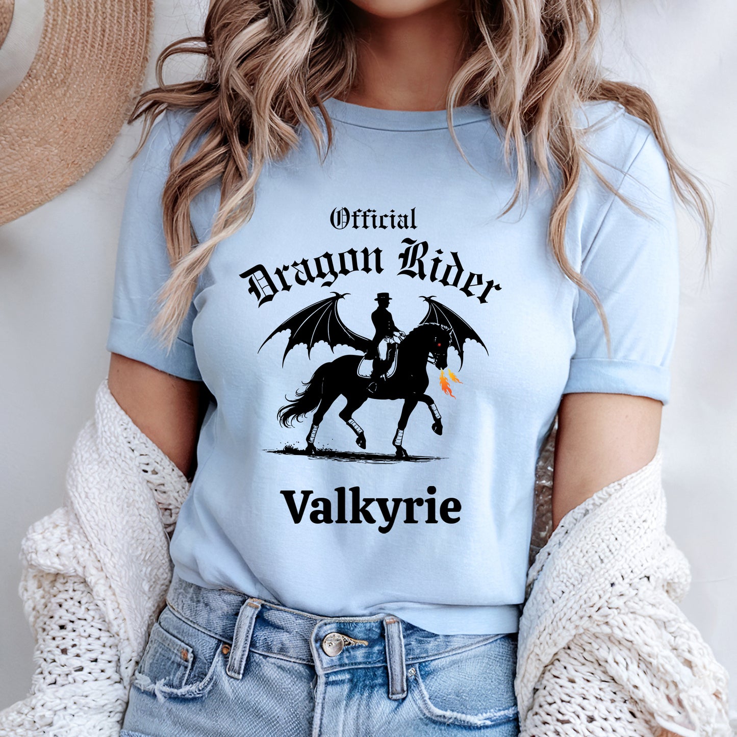 Personalized Official Dragon Rider Winged Horse Dressage Equestrian Fantasy Unisex Jersey Short Sleeve Tee