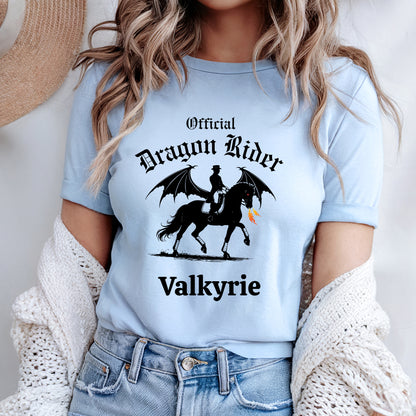 Personalized Official Dragon Rider Winged Horse Dressage Equestrian Fantasy Unisex Jersey Short Sleeve Tee