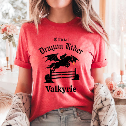 Personalized Official Dragon Rider Winged Horse Jumping Equestrian Fantasy Unisex Jersey Short Sleeve Tee