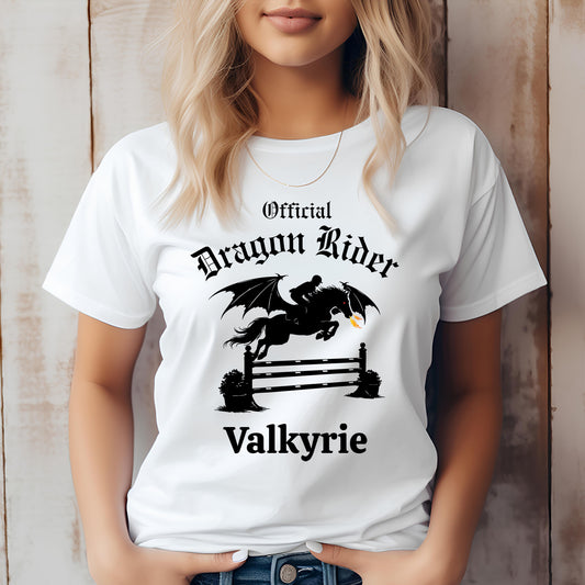 Personalized Official Dragon Rider Winged Horse Jumping Equestrian Fantasy Unisex Jersey Short Sleeve Tee