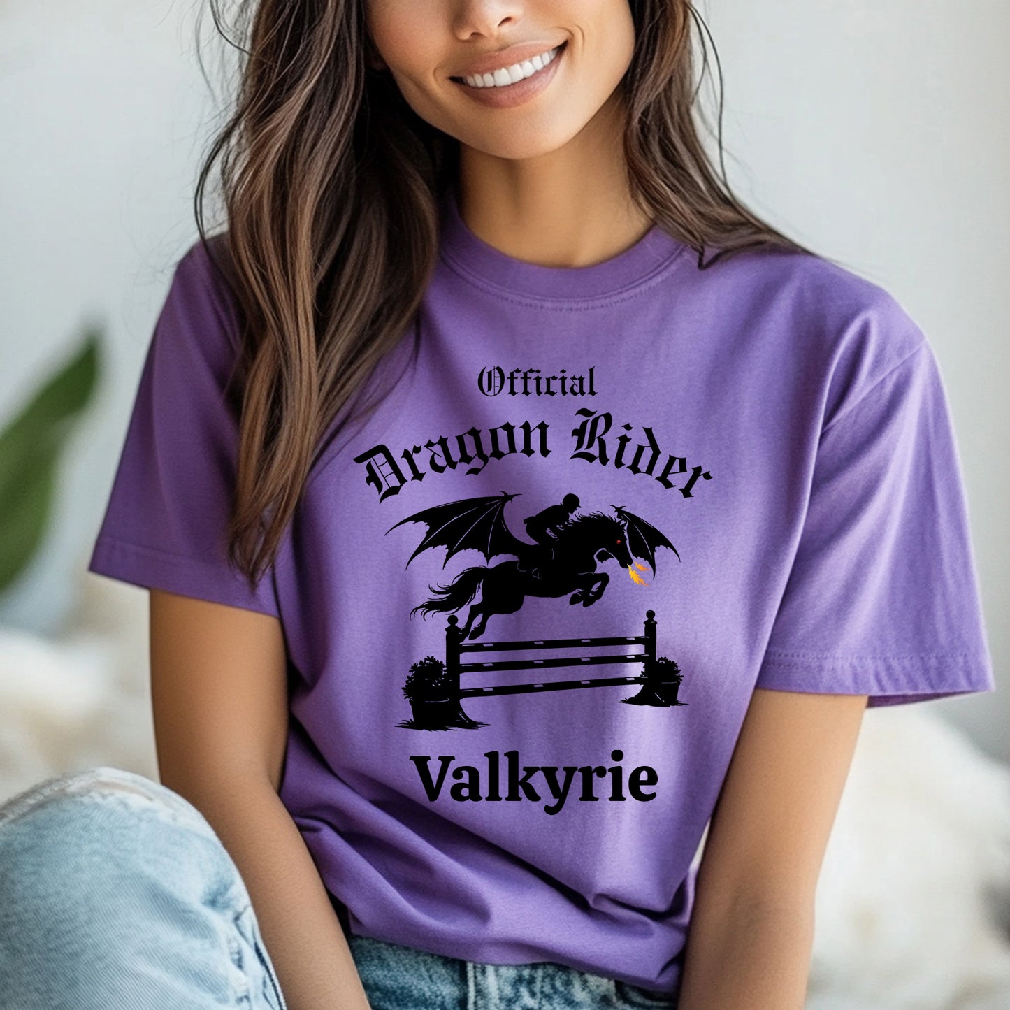 Personalized Official Dragon Rider Winged Horse Jumping Equestrian Fantasy Unisex Jersey Short Sleeve Tee