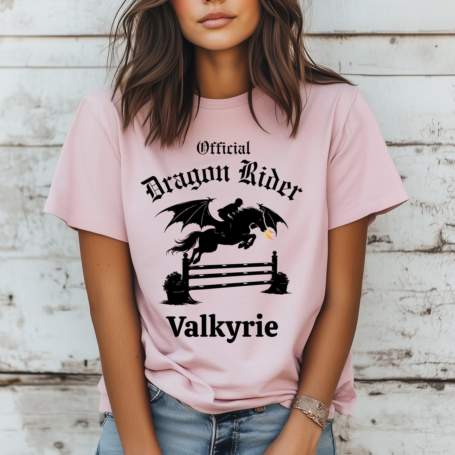 Personalized Official Dragon Rider Winged Horse Jumping Equestrian Fantasy Unisex Jersey Short Sleeve Tee