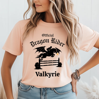 Personalized Official Dragon Rider Winged Horse Jumping Equestrian Fantasy Unisex Jersey Short Sleeve Tee