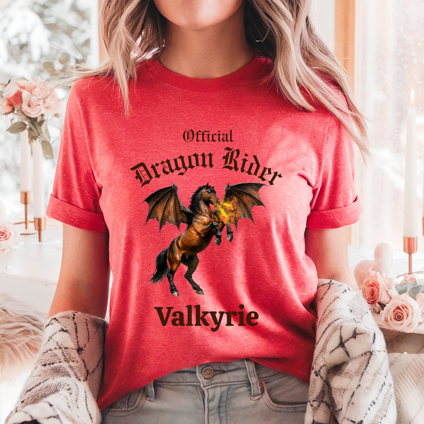 Personalized Official Dragon Rider Bay Fire Breathing Winged Horse Unisex Jersey Short Sleeve Tee