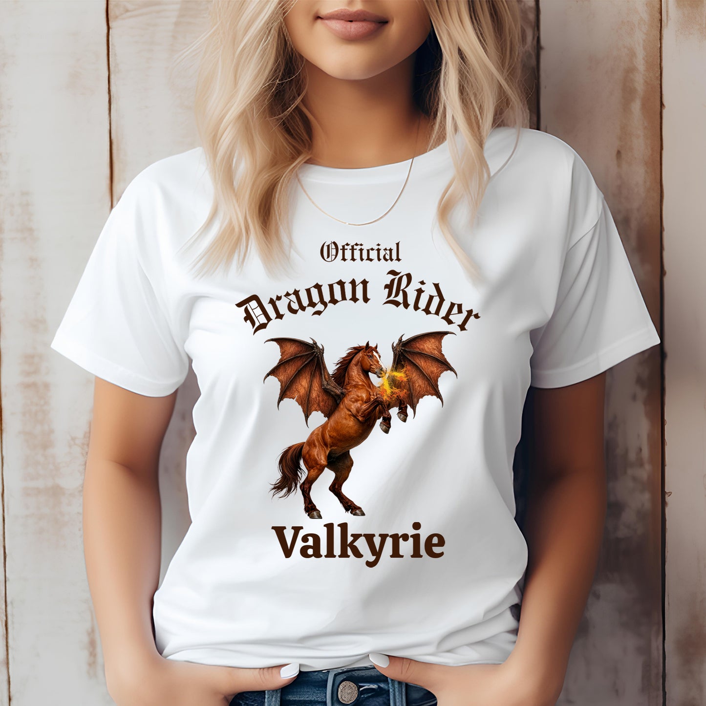 Personalized Official Dragon Rider Chesnut Rearing Winged Horse Equestrian Unisex Jersey Short Sleeve Tee