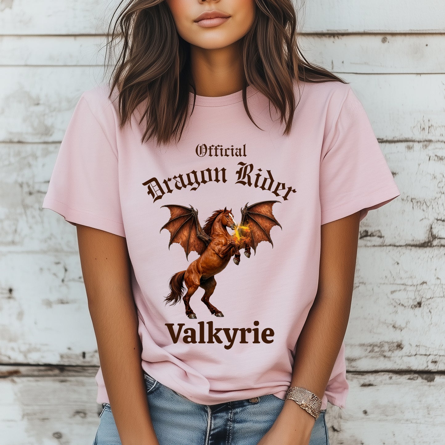 Personalized Official Dragon Rider Chesnut Rearing Winged Horse Equestrian Unisex Jersey Short Sleeve Tee