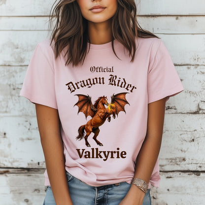 Personalized Official Dragon Rider Chesnut Rearing Winged Horse Equestrian Unisex Jersey Short Sleeve Tee