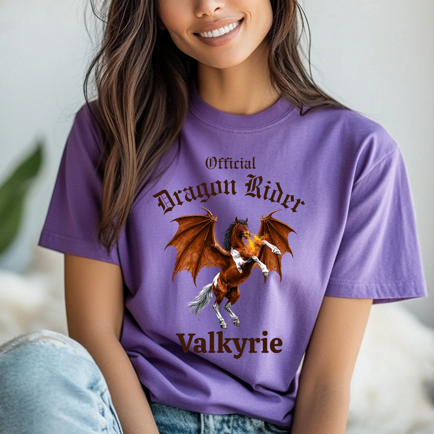 Personalized Official Dragon Rider Bay & White Rearing Winged Horse Equestrian Unisex Jersey Short Sleeve Tee