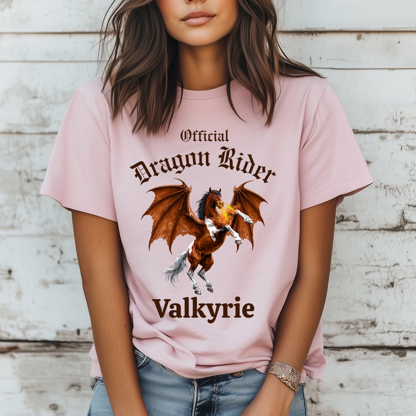 Personalized Official Dragon Rider Bay & White Rearing Winged Horse Equestrian Unisex Jersey Short Sleeve Tee