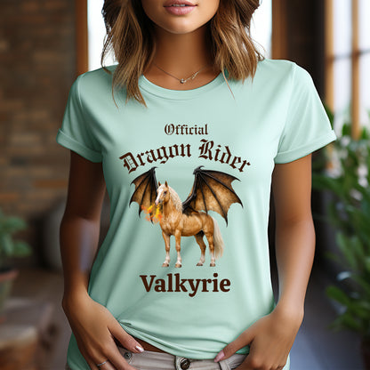 Personalized Official Dragon Rider Palomino Winged Horse Mythical Equestrian Unisex Jersey Short Sleeve Tee