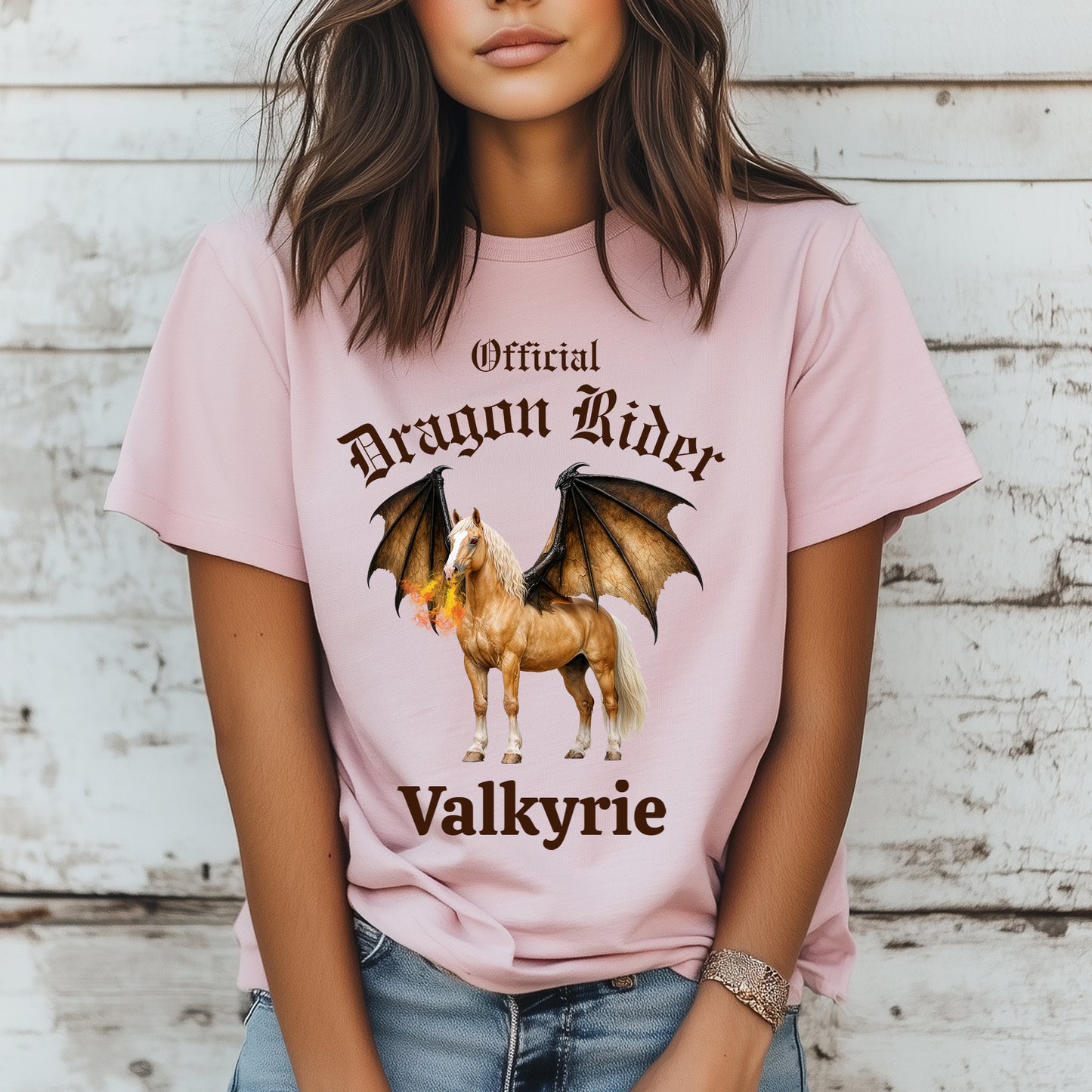 Personalized Official Dragon Rider Palomino Winged Horse Mythical Equestrian Unisex Jersey Short Sleeve Tee