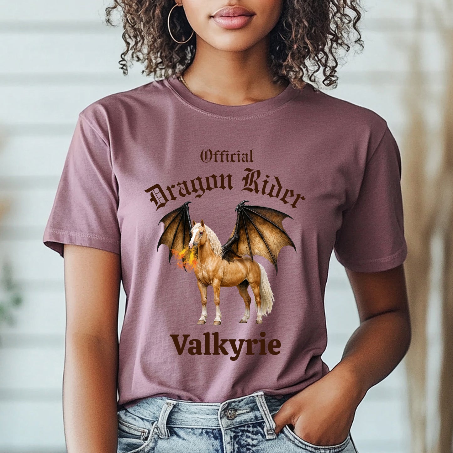 Personalized Official Dragon Rider Palomino Winged Horse Mythical Equestrian Unisex Jersey Short Sleeve Tee