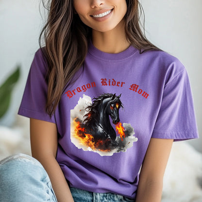 Dragon Rider Mom Fire Breathing Horse Fantasy Equestrian Unisex Jersey Short Sleeve Tee