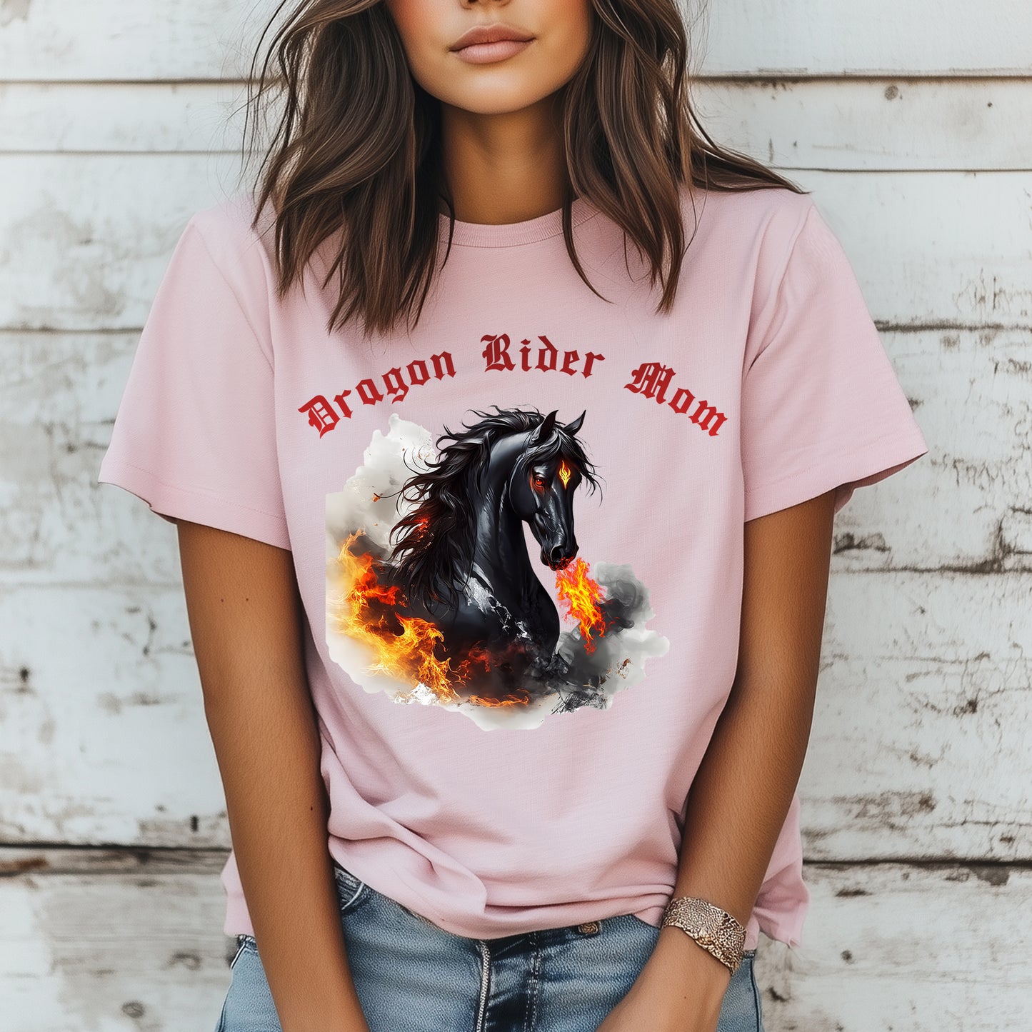 Dragon Rider Mom Fire Breathing Horse Fantasy Equestrian Unisex Jersey Short Sleeve Tee