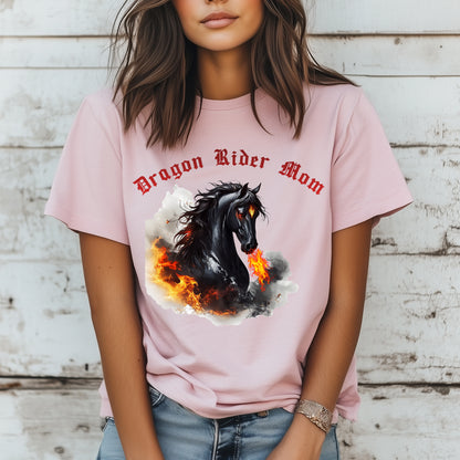 Dragon Rider Mom Fire Breathing Horse Fantasy Equestrian Unisex Jersey Short Sleeve Tee