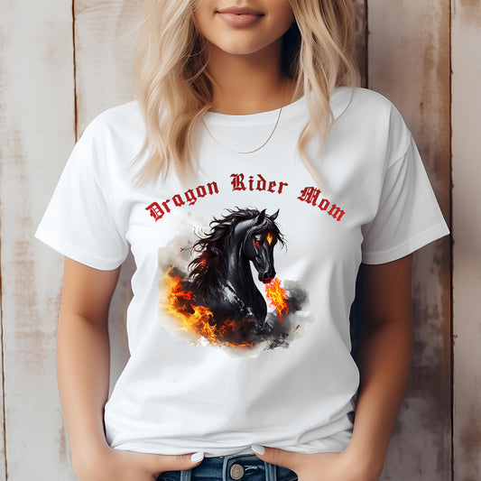Dragon Rider Mom Fire Breathing Horse Fantasy Equestrian Unisex Jersey Short Sleeve Tee