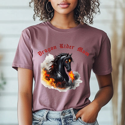 Dragon Rider Mom Fire Breathing Horse Fantasy Equestrian Unisex Jersey Short Sleeve Tee
