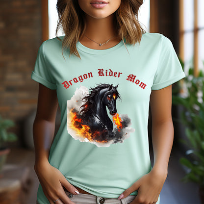 Dragon Rider Mom Fire Breathing Horse Fantasy Equestrian Unisex Jersey Short Sleeve Tee