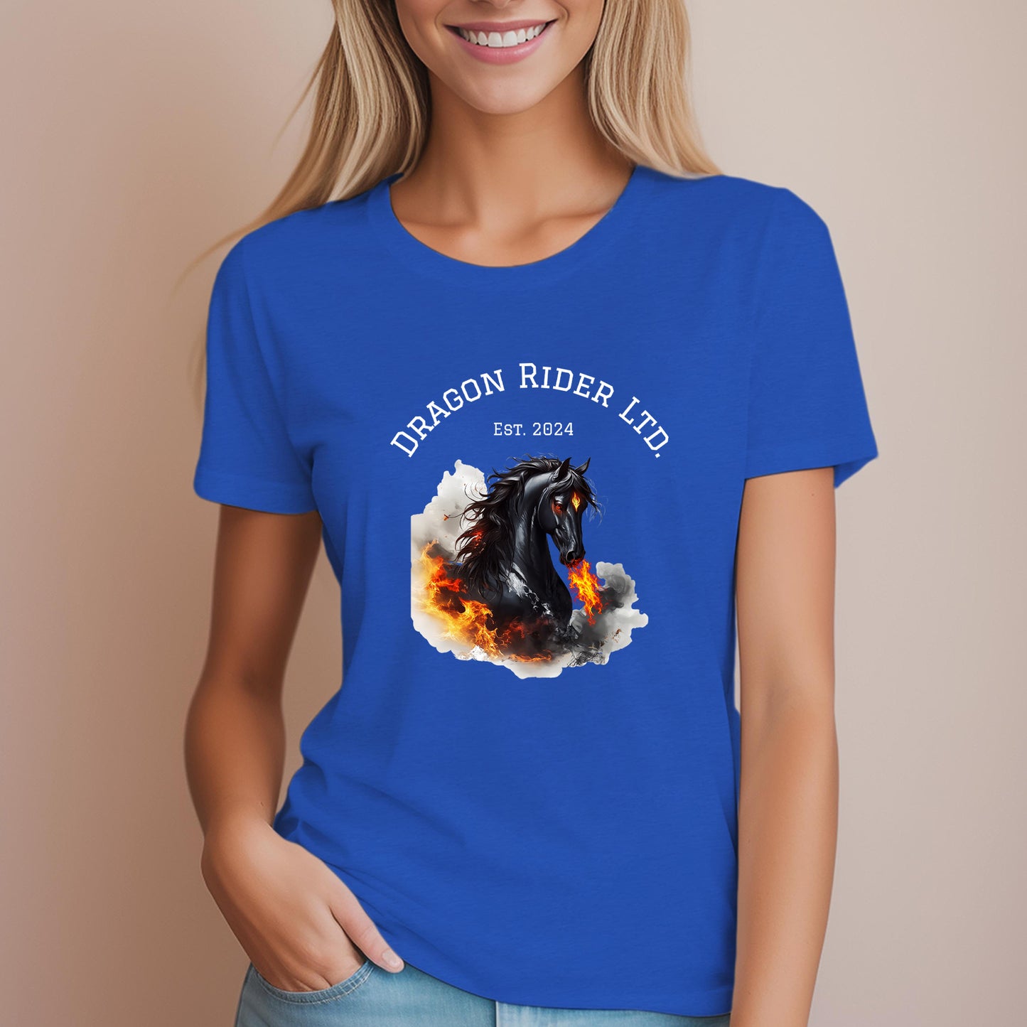 Dragon Rider Ltd Fire Breathing Horse Fantasy Women's Relaxed Fit Tee
