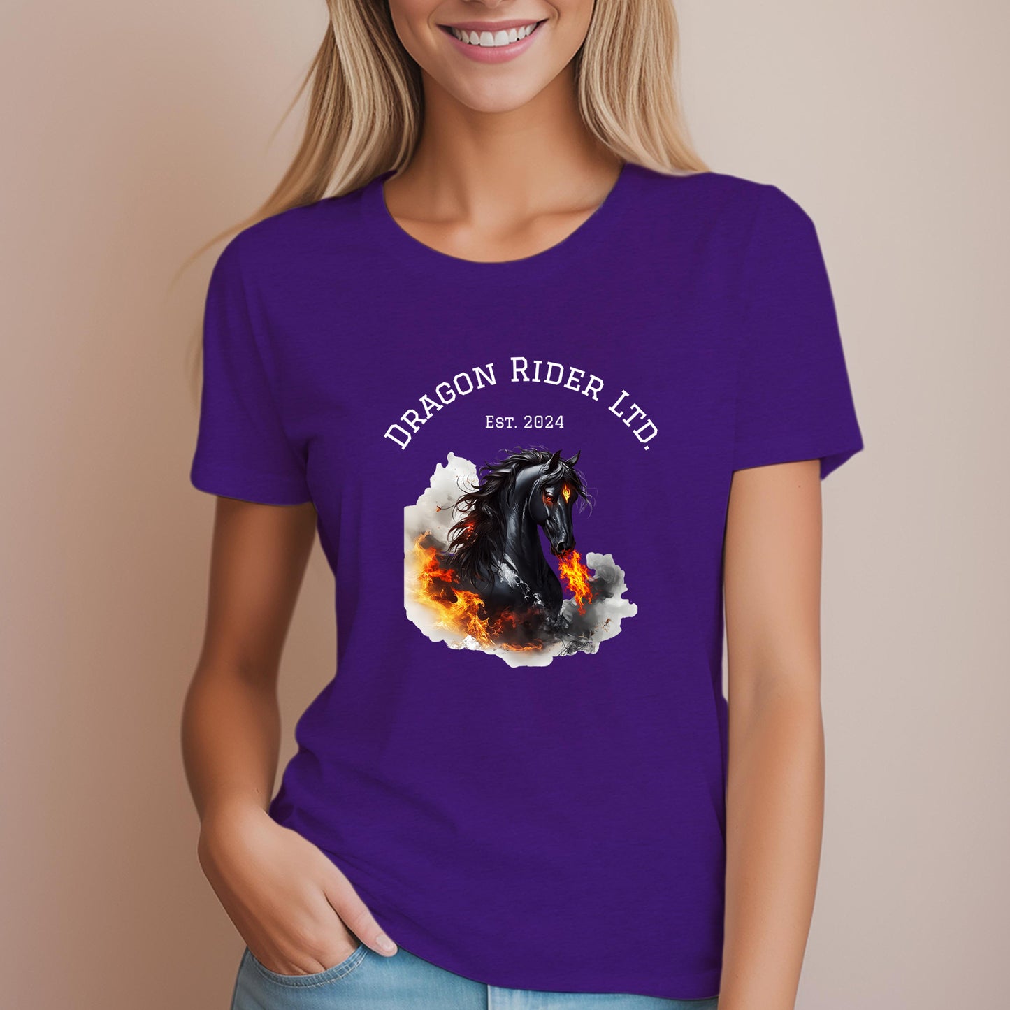 Dragon Rider Ltd Fire Breathing Horse Fantasy Women's Relaxed Fit Tee