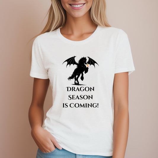 Dragon Season Is Coming Winged Horse Equestrian Women's Relaxed Fit Tee