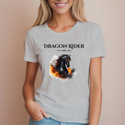 Dragon Rider Flaming Winged Horse Equestrian Fantasy Women's Relaxed Fit Tee