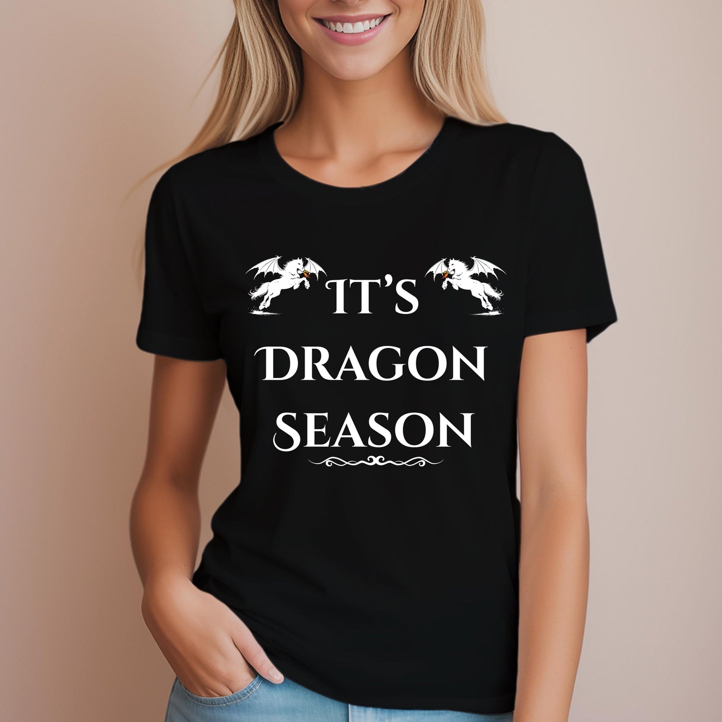 It’s Dragon Season Fantasy Equestrian Dragon Rider Women's Relaxed Fit Tee