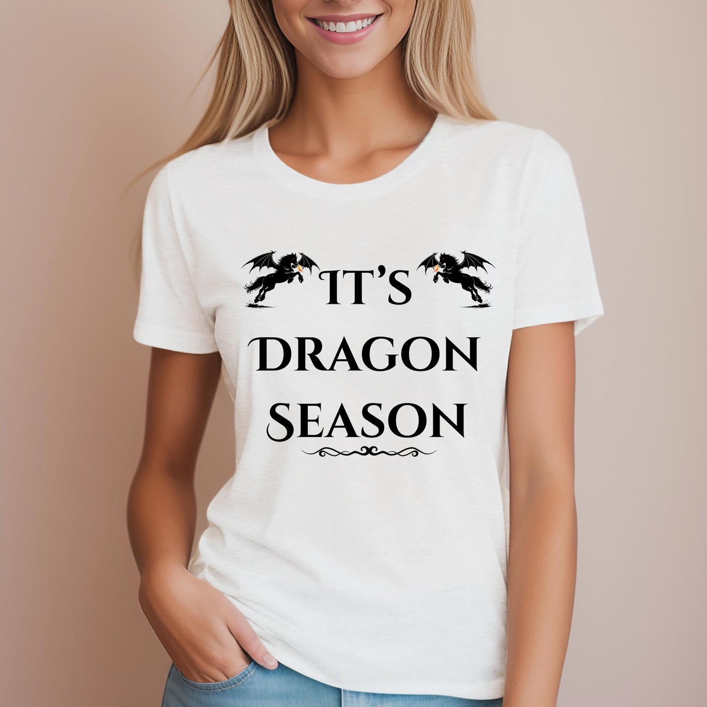 It’s Dragon Season Fantasy Equestrian Dragon Rider Women's Relaxed Fit Tee