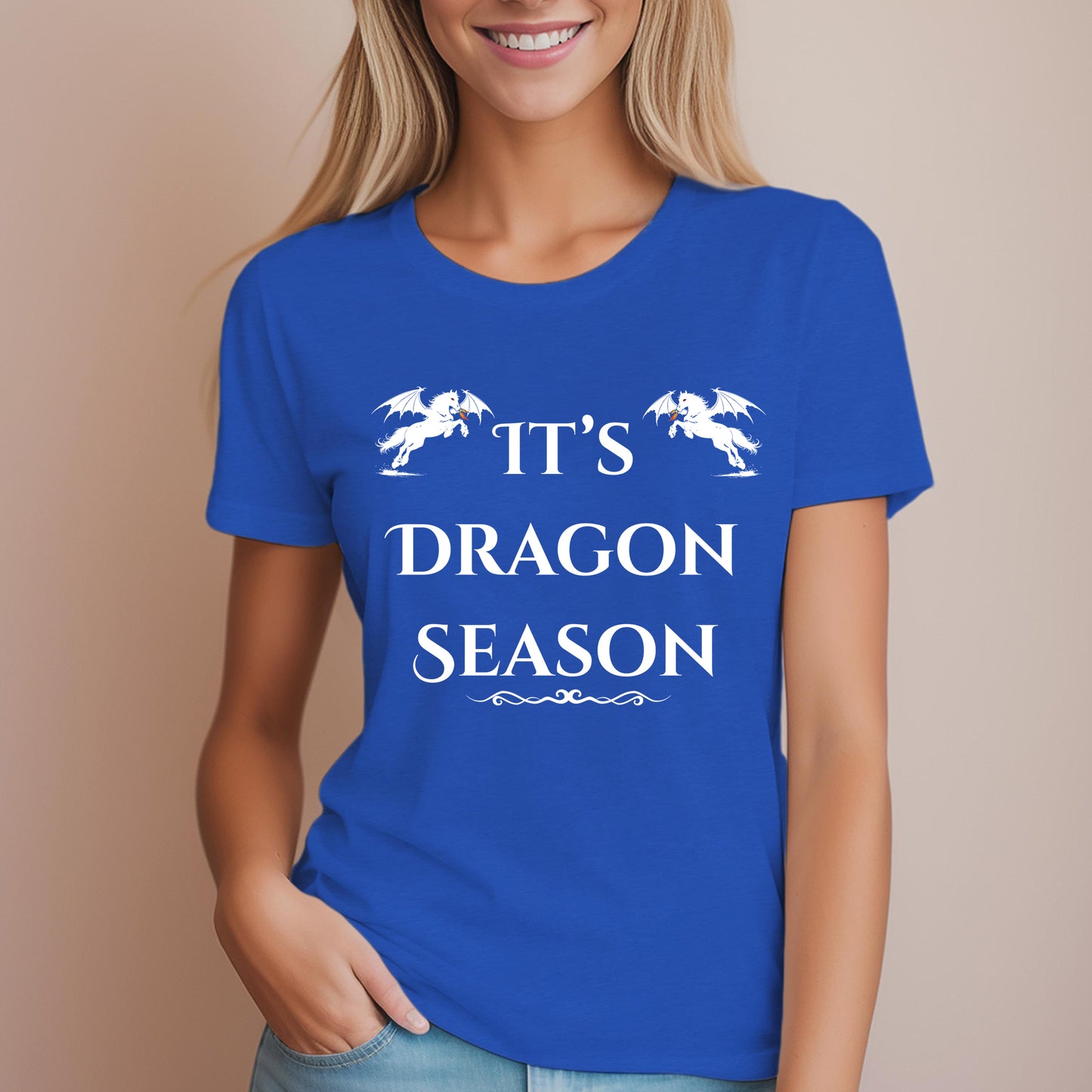 It’s Dragon Season Fantasy Equestrian Dragon Rider Women's Relaxed Fit Tee
