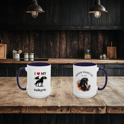 Personalized I Love My Dragon Horse Unisex Ceramic Coffee Mug