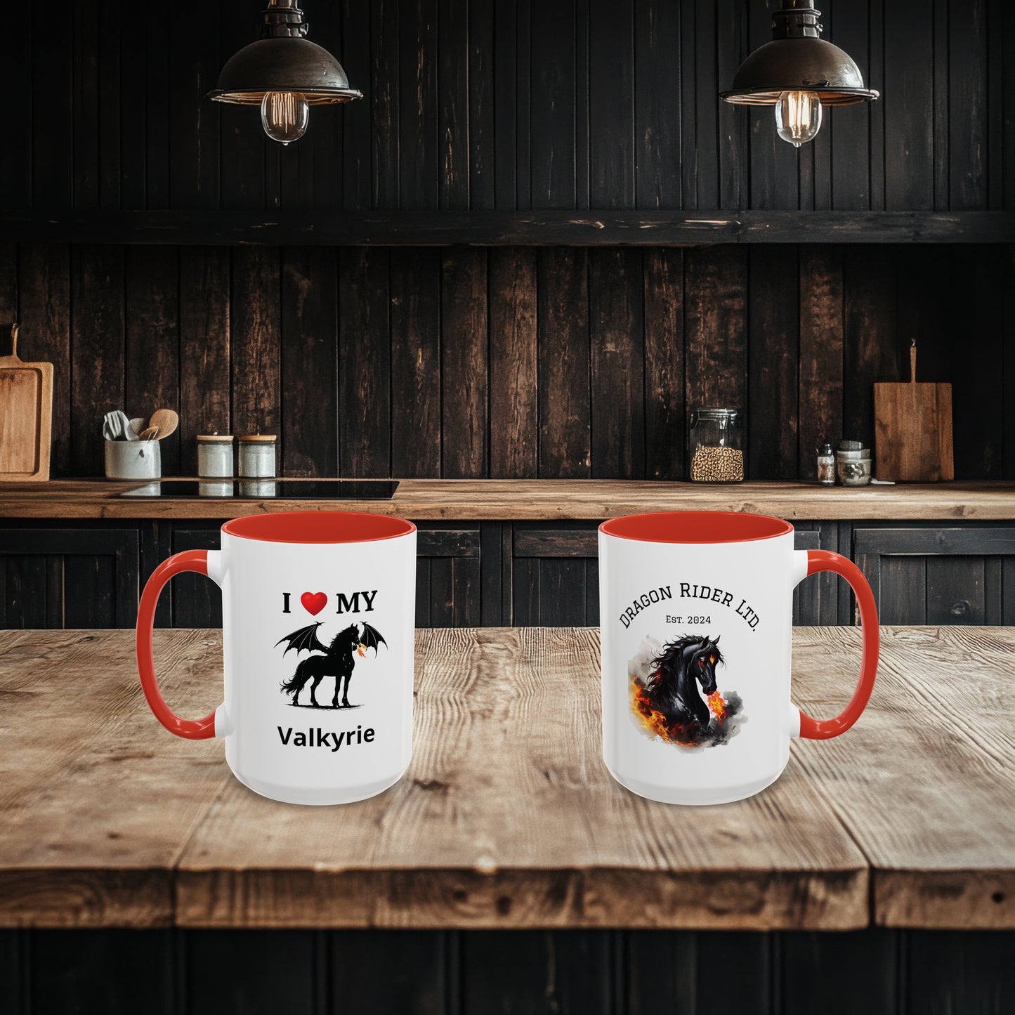 Personalized I Love My Dragon Horse Unisex Ceramic Coffee Mug