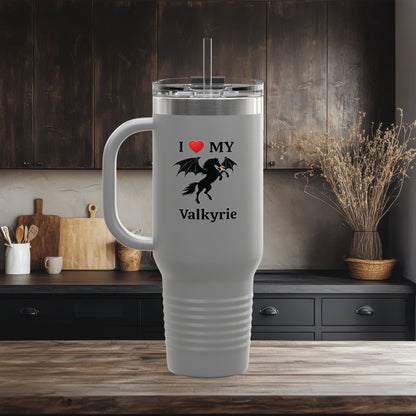Personalized I Love My Dragon Horse Insulated Travel Mug