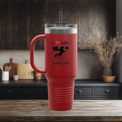 Personalized I Love My Dragon Horse Insulated Travel Mug