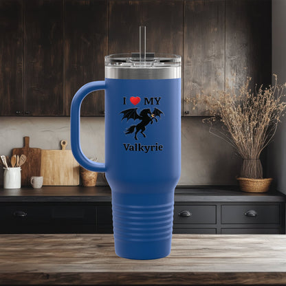 Personalized I Love My Dragon Horse Insulated Travel Mug