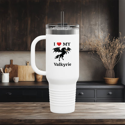 Personalized I Love My Dragon Horse Insulated Travel Mug