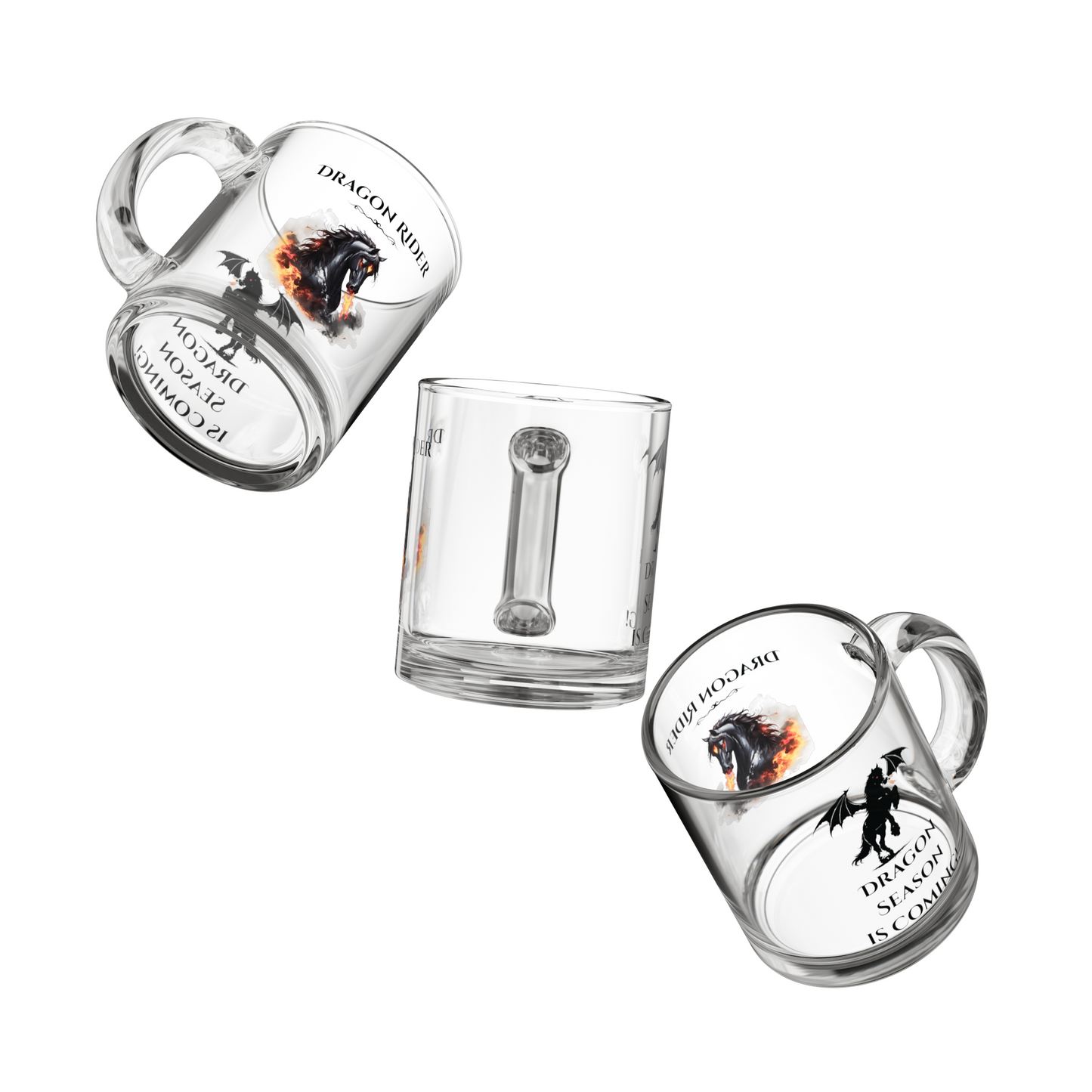 Dragon Season Dragon Rider Fantasy Horse Glass Mug